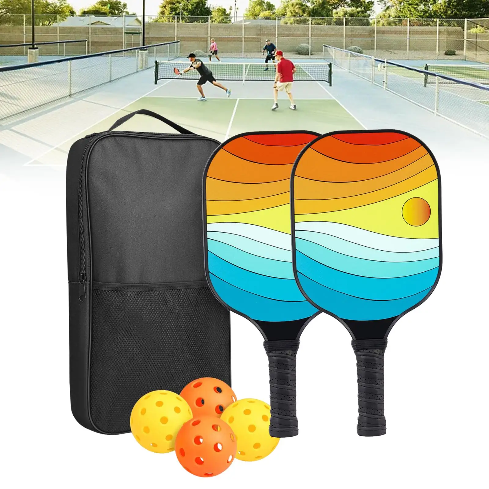 Ракетка Pickleball В комплект входит 2 ракетки, 4 стекловолокна, Для турнира в спортзале
Ракетка Pickleball В комплект входит 2 ракетки, 4 стекловолокна, Для турнира в спортзале