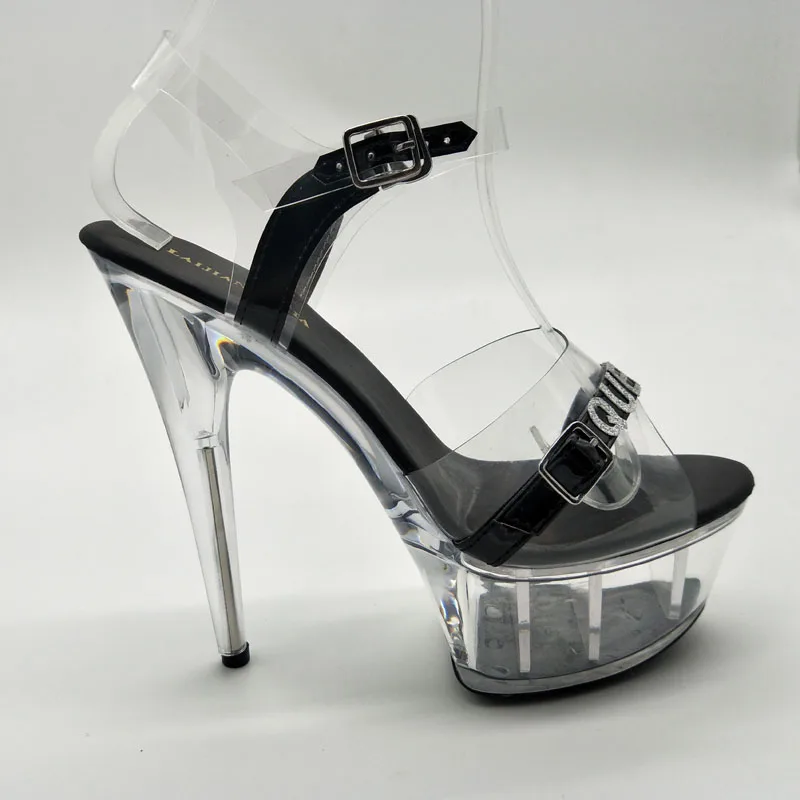 

LAIJIANJINXIA Новинка 15 см/6 дюймов ПВХ верх мода сексуальные экзотические высокие каблуки платформы женские сандалии для танцев на шесте K159