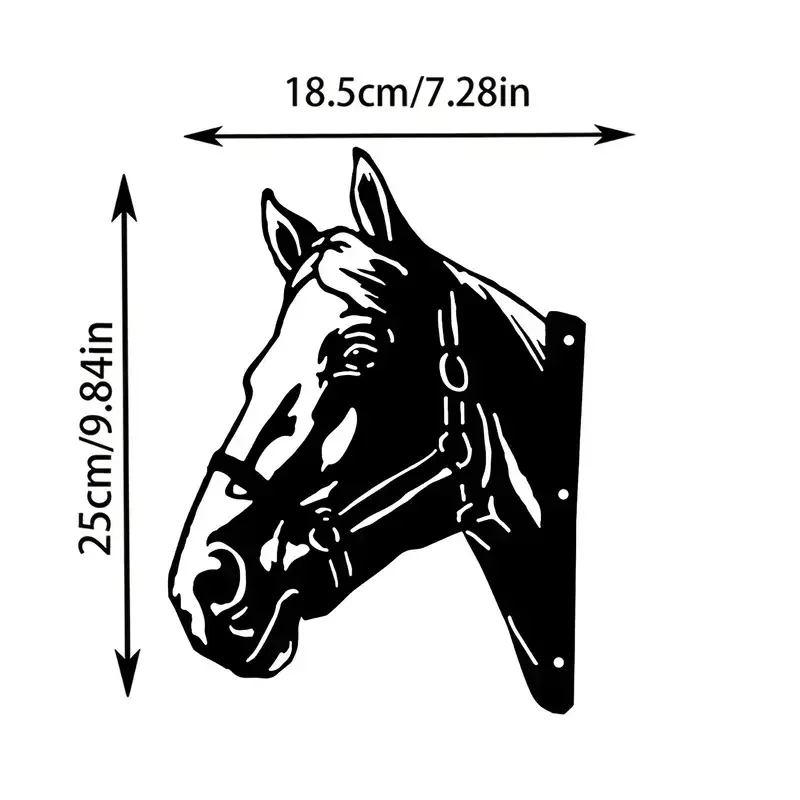 

CIFBUY Decoration Vintage Horse Head Shape Iron Silhouette Cute Ornament Outdoor Decor Garden Fence Farm Craftwork Decoration Ga