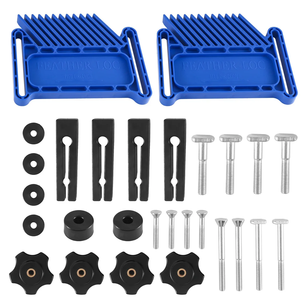 2Pcs Adjustable Woodworking Tools Feather Board for Table Saws, Router Tables & Band Saw with T-Slots, Miter Slots-Blue
2Pcs Adjustable Woodworking Tools Feather Board for Table Saws, Router Tables & Band Saw with T-Slots, Miter Slots-Blue