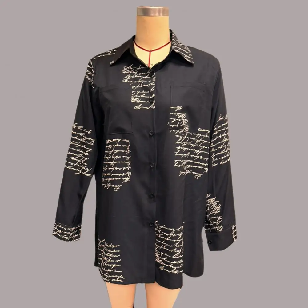 Letter Print Top Stylish Women's Spring Shirt with Letter Print Pockets Irregular Hem Loose Fit Long for Spring/autumn for Women
Letter Print Top Stylish Women's Spring Shirt with Letter Print Pockets Irregular Hem Loose Fit Long for Spring/autumn for Women