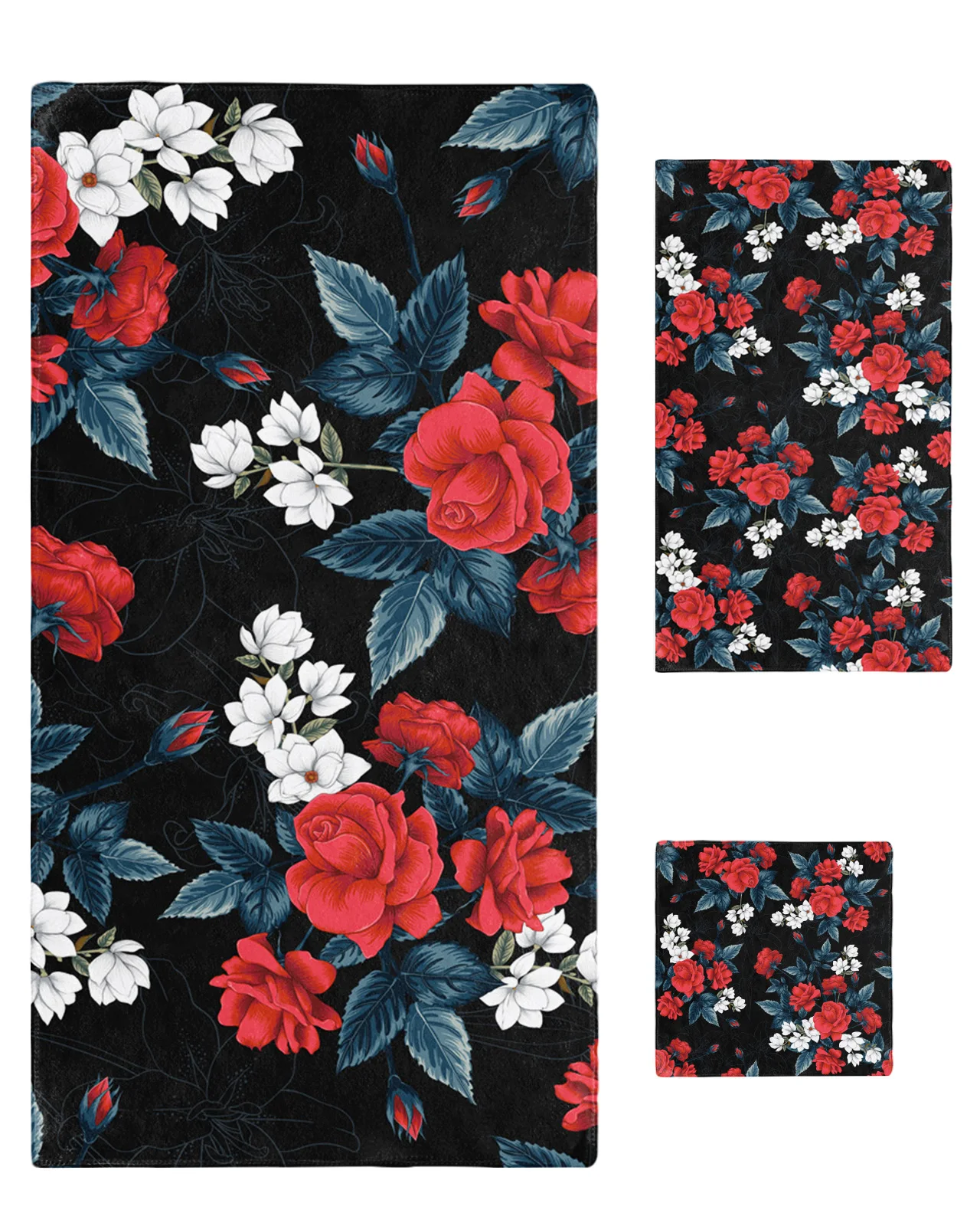 Набор полотенец в стиле ретро с красными цветами розы, банное полотенце для лица, мягкое банное полотенце для лица, комплект дорожных полотенец для ванной комнаты, 3 предмета 
Набор полотенец в стиле ретро с красными цветами розы, банное полотенце для лица, мягкое банное полотенце для лица, комплект дорожных полотенец для ванной комнаты, 3 предмета