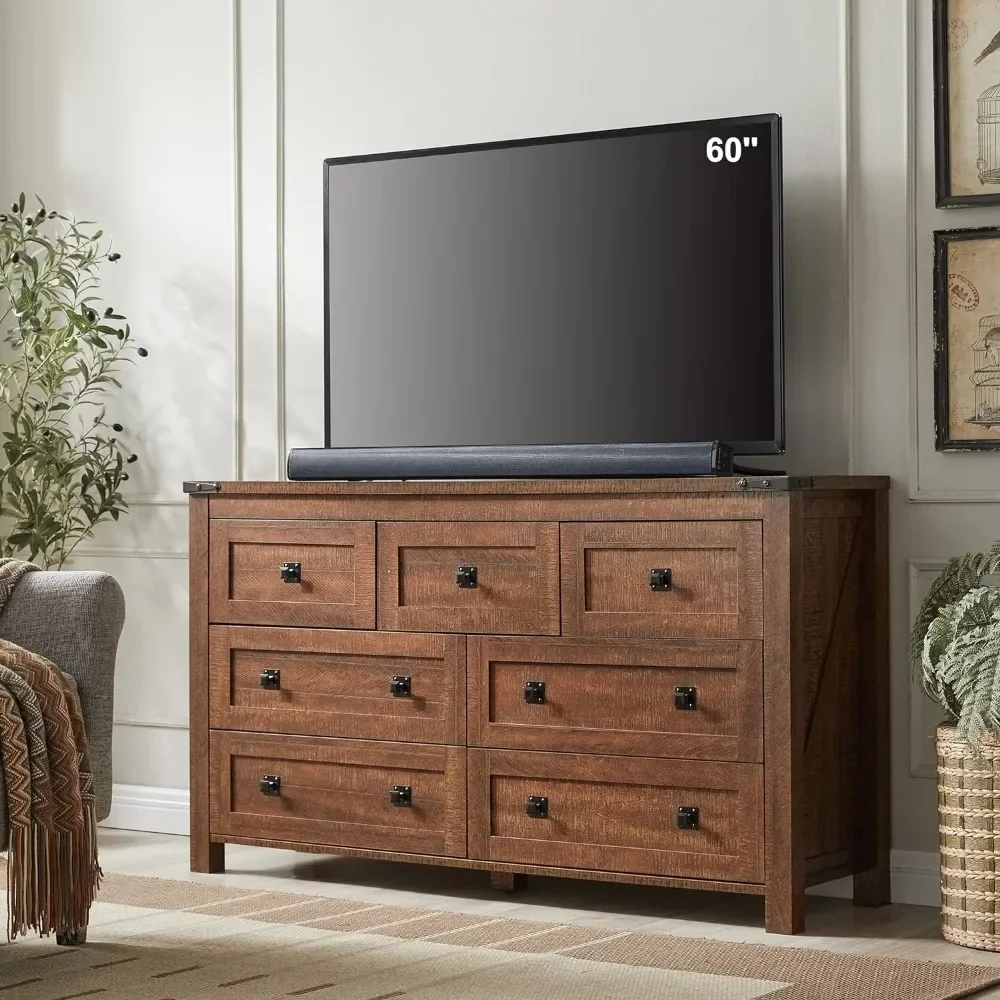 Farmhouse 7 Drawers for Bedroom, Wood Rustic Dresser Tv Stand, Storage Dressers Organizer for Bedroom, Living Room,Hallway
Farmhouse 7 Drawers for Bedroom, Wood Rustic Dresser Tv Stand, Storage Dressers Organizer for Bedroom, Living Room,Hallway