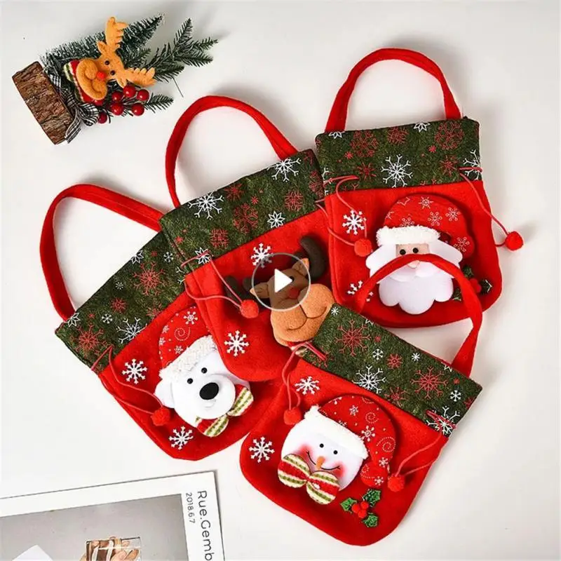 

2023 New Year Christmas Santa Sack Children Xmas Gifts Candy Stocking Bag Santa Claus Snowman Christmas Candy Bag Navidad Noel