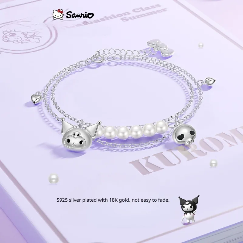 Sanrio новый аниме Kuromi S925 Серебряный жемчужный браслет Kawaii Мультфильм изысканный фестиваль День рождения Девочка аксессуары подарок милая красота
Sanrio новый аниме Kuromi S925 Серебряный жемчужный браслет Kawaii Мультфильм изысканный фестиваль День рождения Девочка аксессуары подарок милая красота