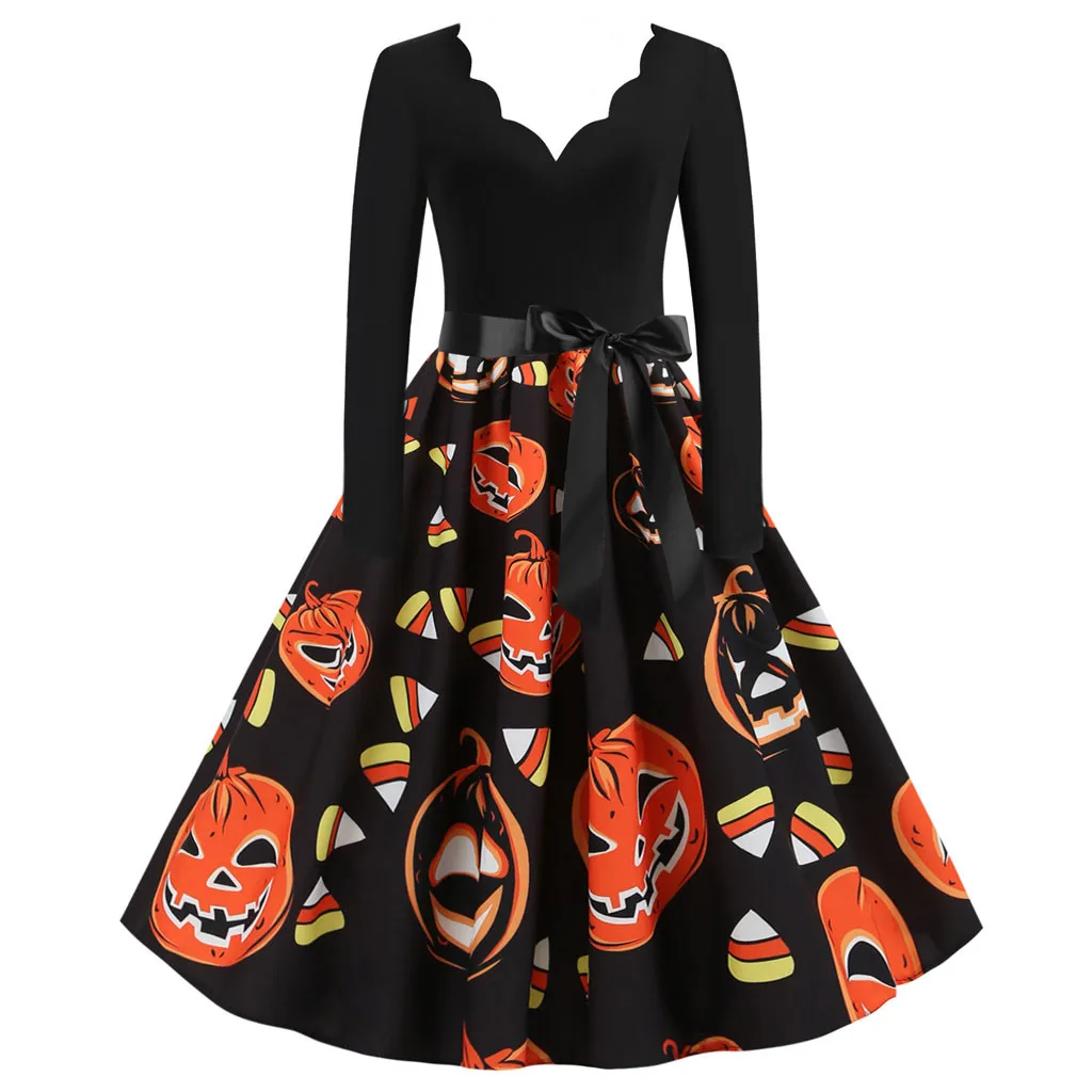 Women Vintage Long Sleeve Halloween 1950s Housewife Evening Party Prom Dress Evening Dress Loose Women'S Dress Summer Dress
Women Vintage Long Sleeve Halloween 1950s Housewife Evening Party Prom Dress Evening Dress Loose Women'S Dress Summer Dress