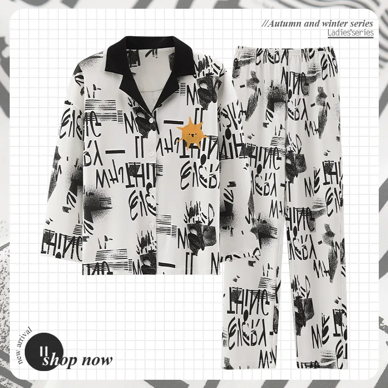 Women Autumn Pajama Set Long Sleeve Plus Size 3XL Pajamas Sets Cotton Pijama Sleepwear Pyjamas Nightwear homewear Pjs Home Suit
Women Autumn Pajama Set Long Sleeve Plus Size 3XL Pajamas Sets Cotton Pijama Sleepwear Pyjamas Nightwear homewear Pjs Home Suit