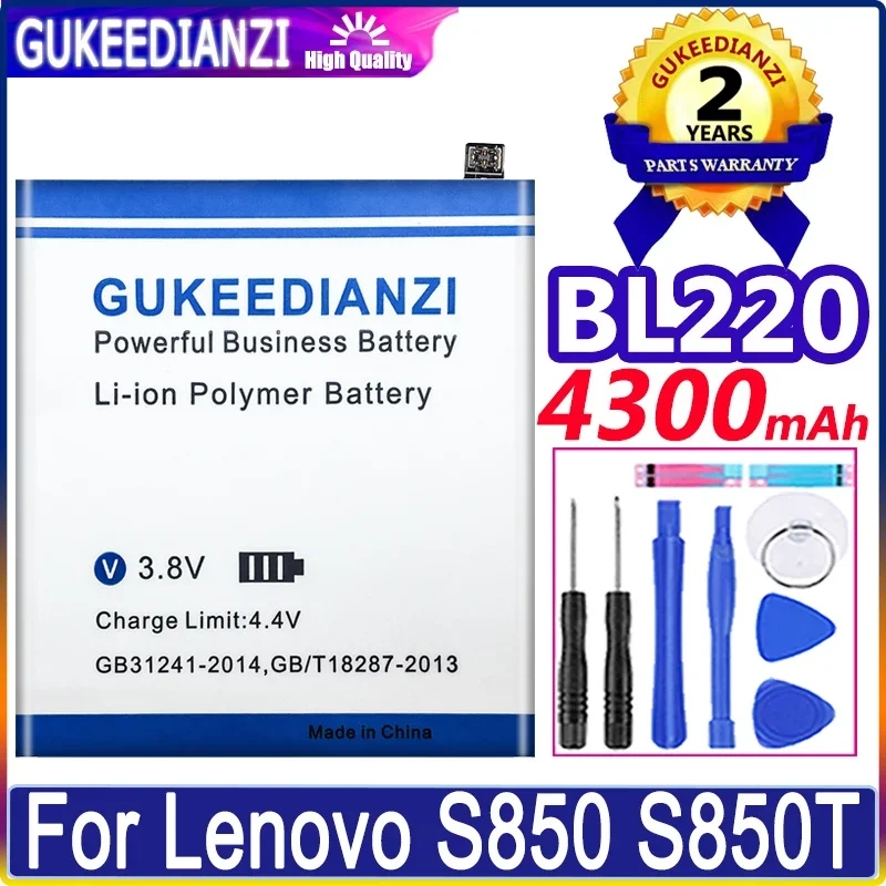 

Аккумулятор GUKEEDIANZI BL220 для Lenovo S850 S850T, аккумулятор, батарея 4300 мАч