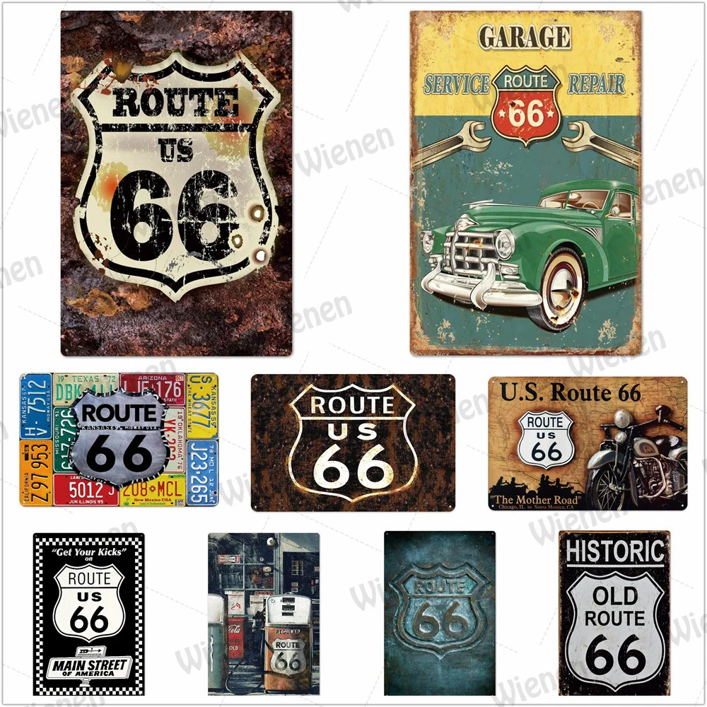 Route 66 Metal Tin Sign Plaque Retro Metal Sign Garage Vintage Wall Art Poster Decor Garage Club Wall Decorative Iron Painting
Route 66 Metal Tin Sign Plaque Retro Metal Sign Garage Vintage Wall Art Poster Decor Garage Club Wall Decorative Iron Painting