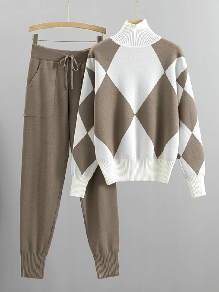 Two Piece Sets Womens Outifits Autumn/winter Turtleneck Knitted Pullover Sweater Pencil Pants Sets Matching Sets Women Clothing
Two Piece Sets Womens Outifits Autumn/winter Turtleneck Knitted Pullover Sweater Pencil Pants Sets Matching Sets Women Clothing