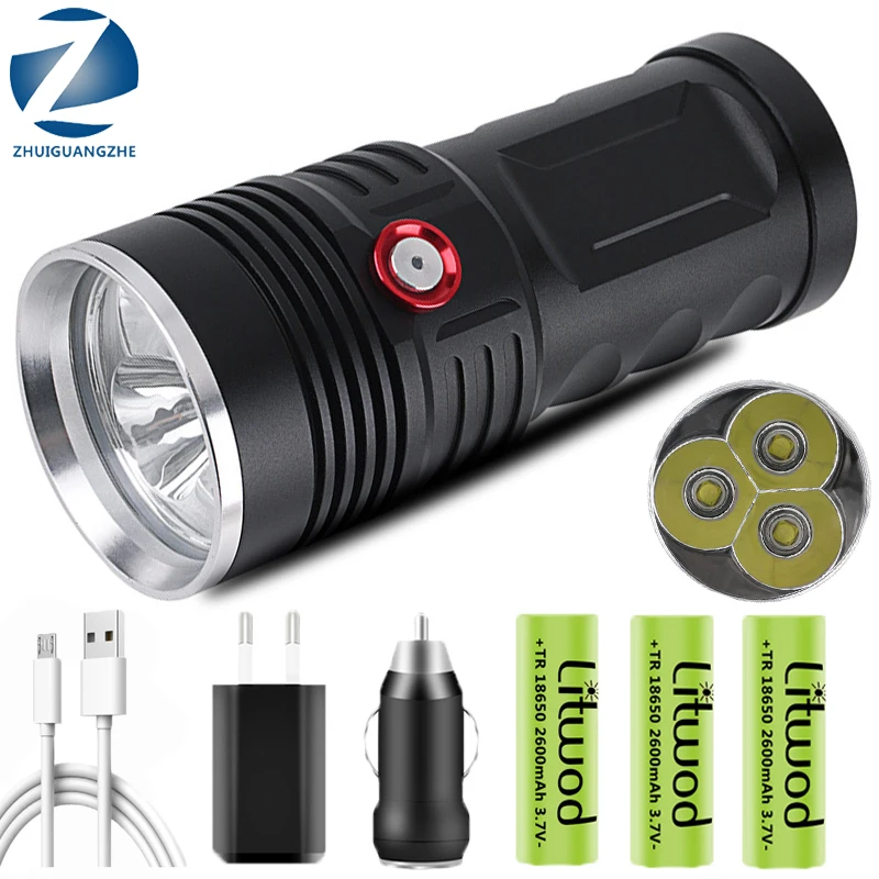 Ultra Bright 3 XHP50 Super Powerful LED Flashlight 3 Mode 4Pcs Rechargeable 18650 Battery Torch USB Lamp Linterna Bulbs lantern
Ultra Bright 3 XHP50 Super Powerful LED Flashlight 3 Mode 4Pcs Rechargeable 18650 Battery Torch USB Lamp Linterna Bulbs lantern