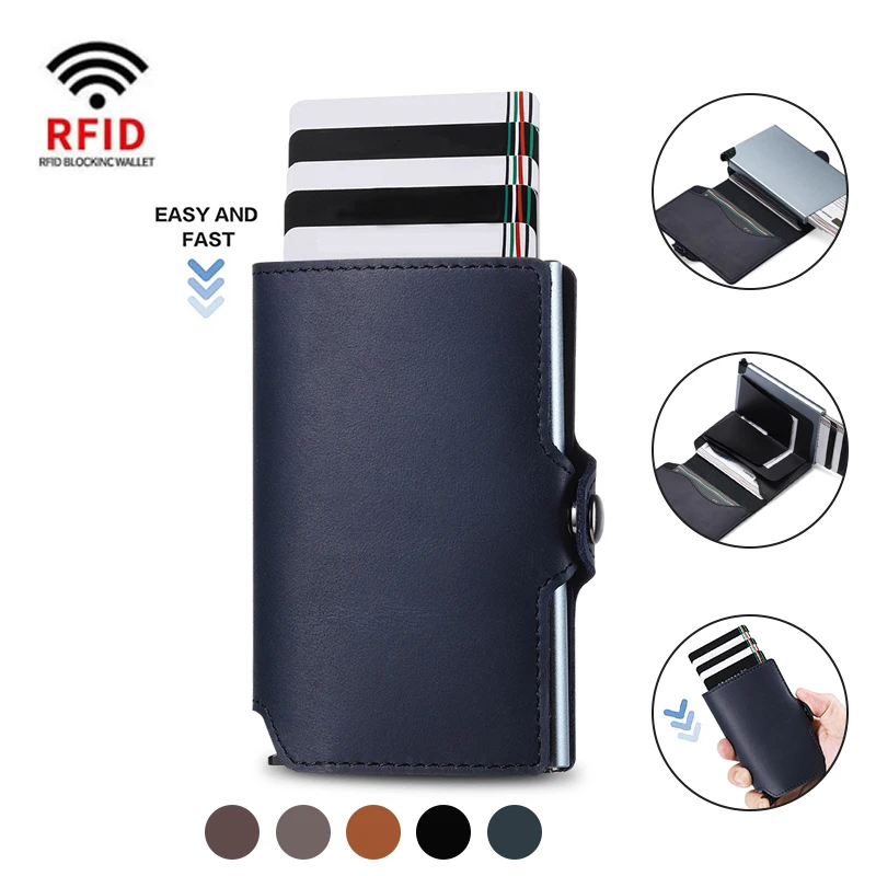 Rfid Cow Genuine Leather Wallets Men Credit Card Holder Wallet Slim Thin Mini Pop Up Smart Wallets Money Bags Male Purse Vallet
Rfid Cow Genuine Leather Wallets Men Credit Card Holder Wallet Slim Thin Mini Pop Up Smart Wallets Money Bags Male Purse Vallet