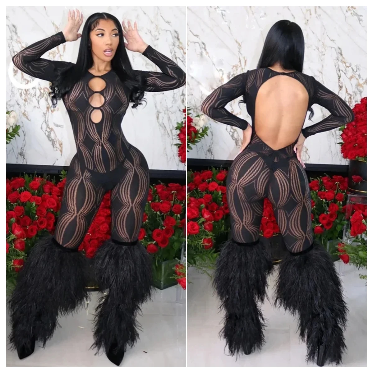 Women Sexy Hollow Out Skinny Jumpsuit O-Neck Long Sleeve Backless Hipster Fitness Casual Overalls Y2K Club Rompers Tracksuits
Women Sexy Hollow Out Skinny Jumpsuit O-Neck Long Sleeve Backless Hipster Fitness Casual Overalls Y2K Club Rompers Tracksuits