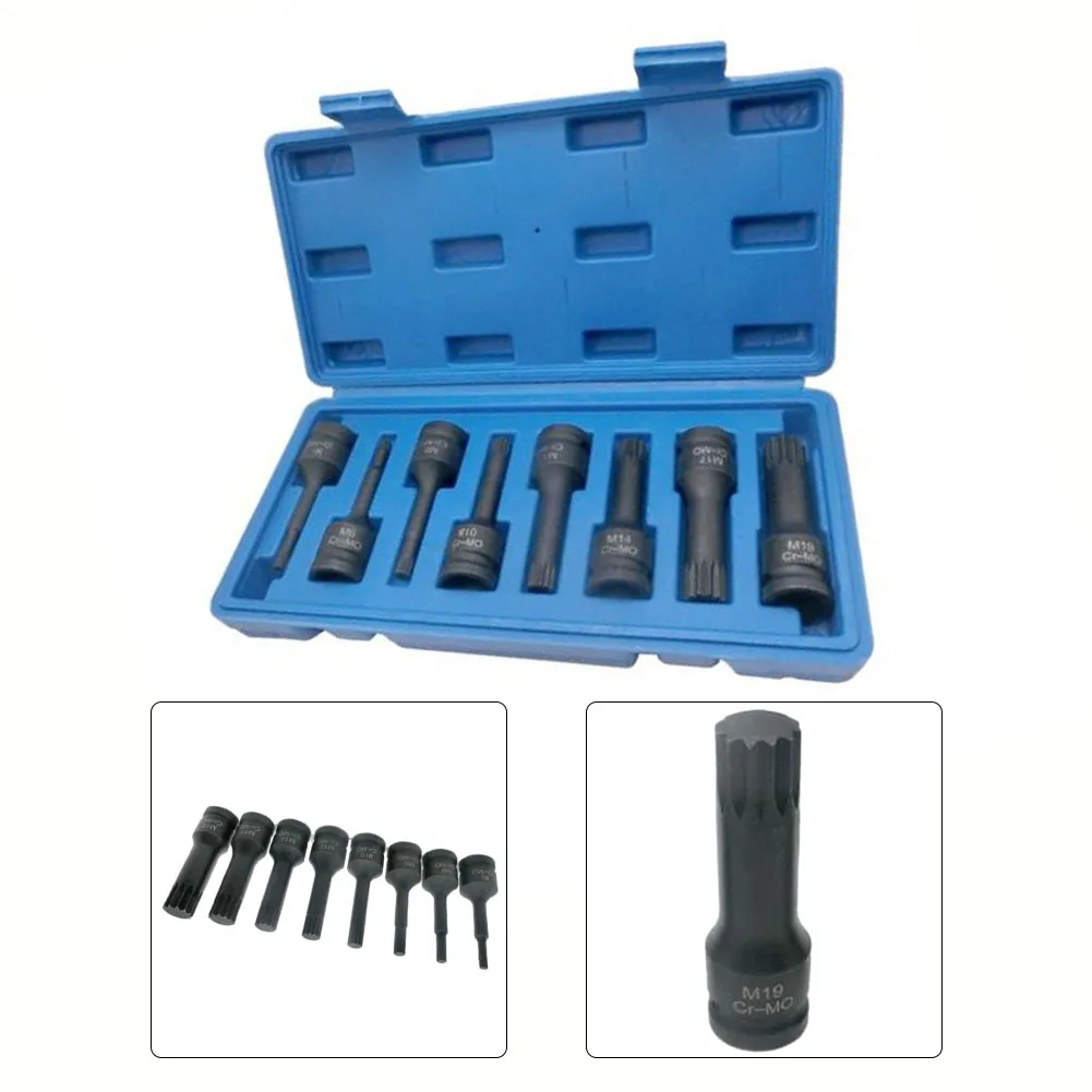 8pcs Wrench Socket Set 1/2 1/2 Inch 12 Point Torx Wrench Specifications Impact Hex Bit Socket Sets M5/6/8/10/12/14/17/19
8pcs Wrench Socket Set 1/2 1/2 Inch 12 Point Torx Wrench Specifications Impact Hex Bit Socket Sets M5/6/8/10/12/14/17/19