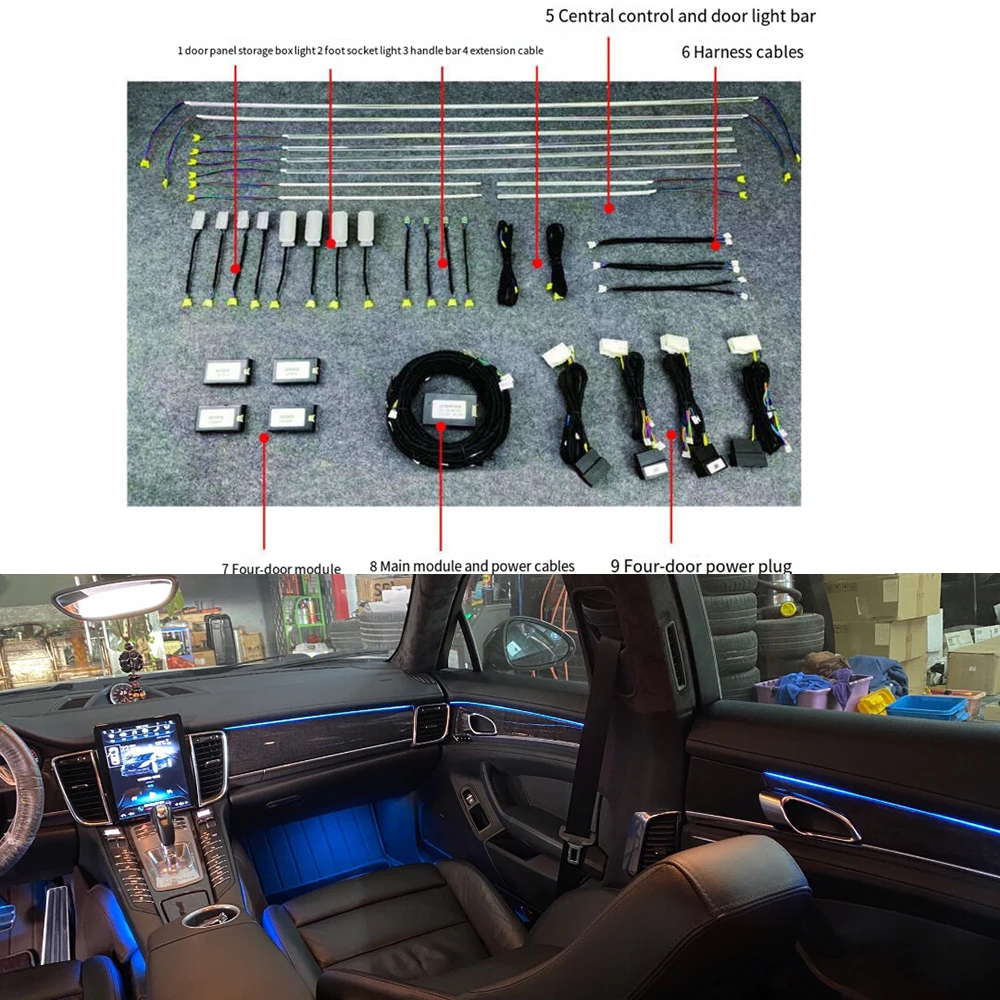 For Porsche Panamera 2010-2021 Ambient Light Button Control Decorative LED 64 Colors Car Neon Atmosphere Lamp illuminated Strip
For Porsche Panamera 2010-2021 Ambient Light Button Control Decorative LED 64 Colors Car Neon Atmosphere Lamp illuminated Strip