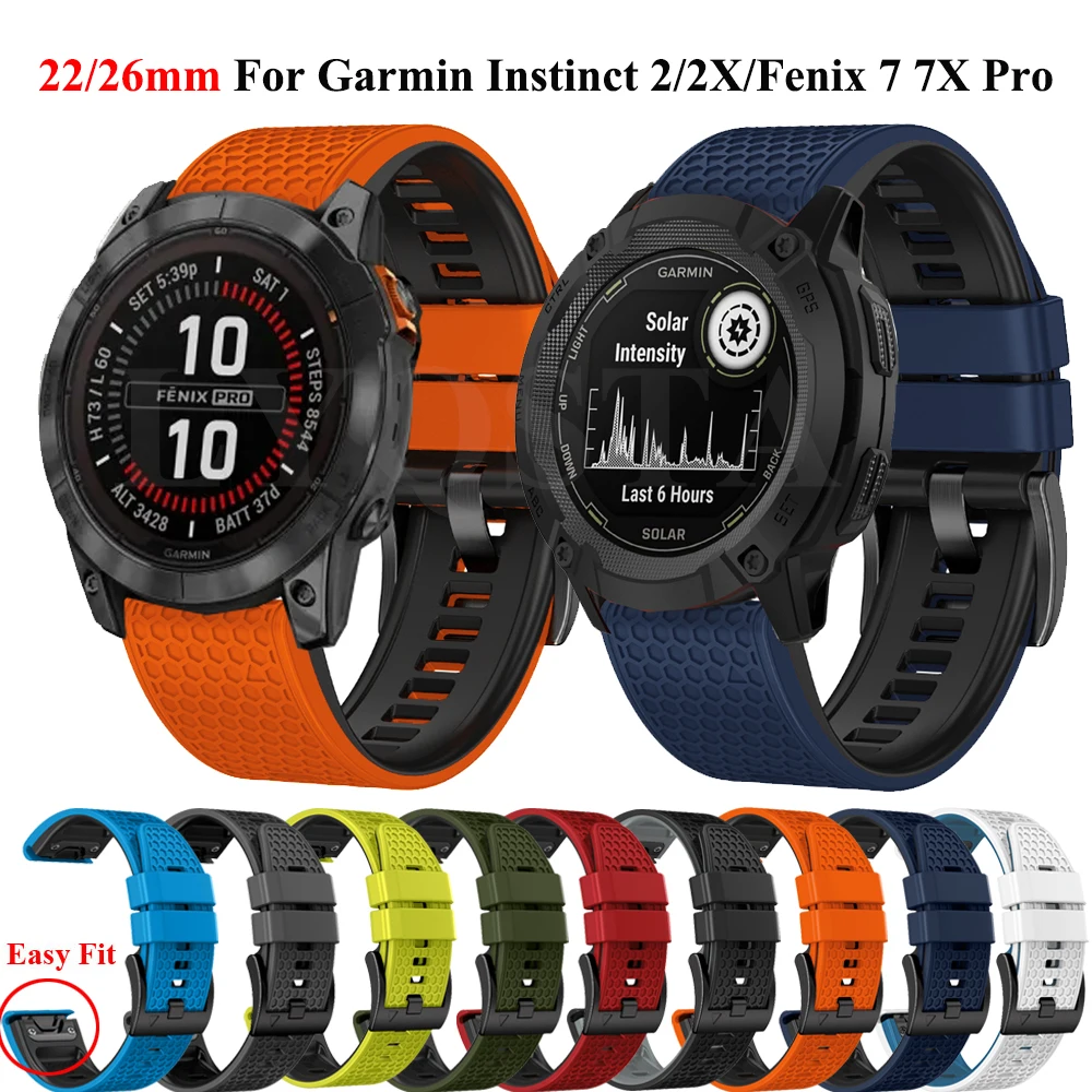 22mm 26mm Quickfit Smart Watch Straps For Garmin Fenix 7 7X Pro 6 6X Pro 5X 5 Plus 3HR 955 Epix Instinct 2X Silicone Wristband
22mm 26mm Quickfit Smart Watch Straps For Garmin Fenix 7 7X Pro 6 6X Pro 5X 5 Plus 3HR 955 Epix Instinct 2X Silicone Wristband