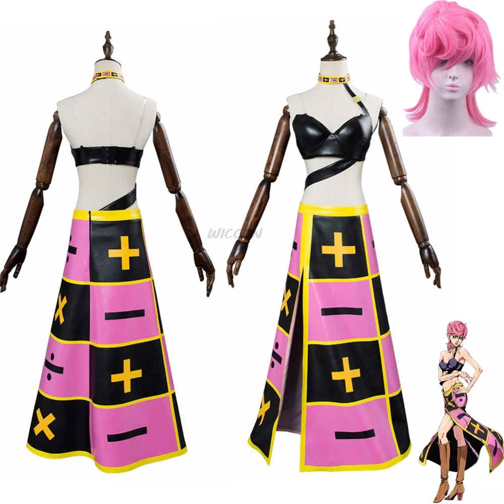 JOJO Anime Jojo'S Bizarre Adventure Golden Wind Trish Una Cosplay Costume Wig Printing Skirt Woman Sexy Sandy Beach Party suit
JOJO Anime Jojo'S Bizarre Adventure Golden Wind Trish Una Cosplay Costume Wig Printing Skirt Woman Sexy Sandy Beach Party suit