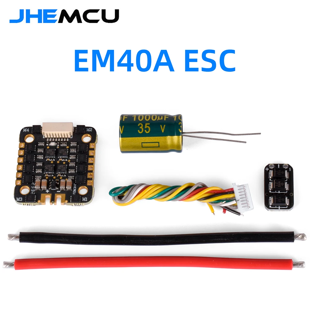 

JHEMCU EM40A 40A blheli _ S 4 в 1 бесщеточный ESC 2-6S DShot600 20x20 мм для радиоуправляемого FPV гоночного дрона квадрокоптера запчасти «сделай сам»