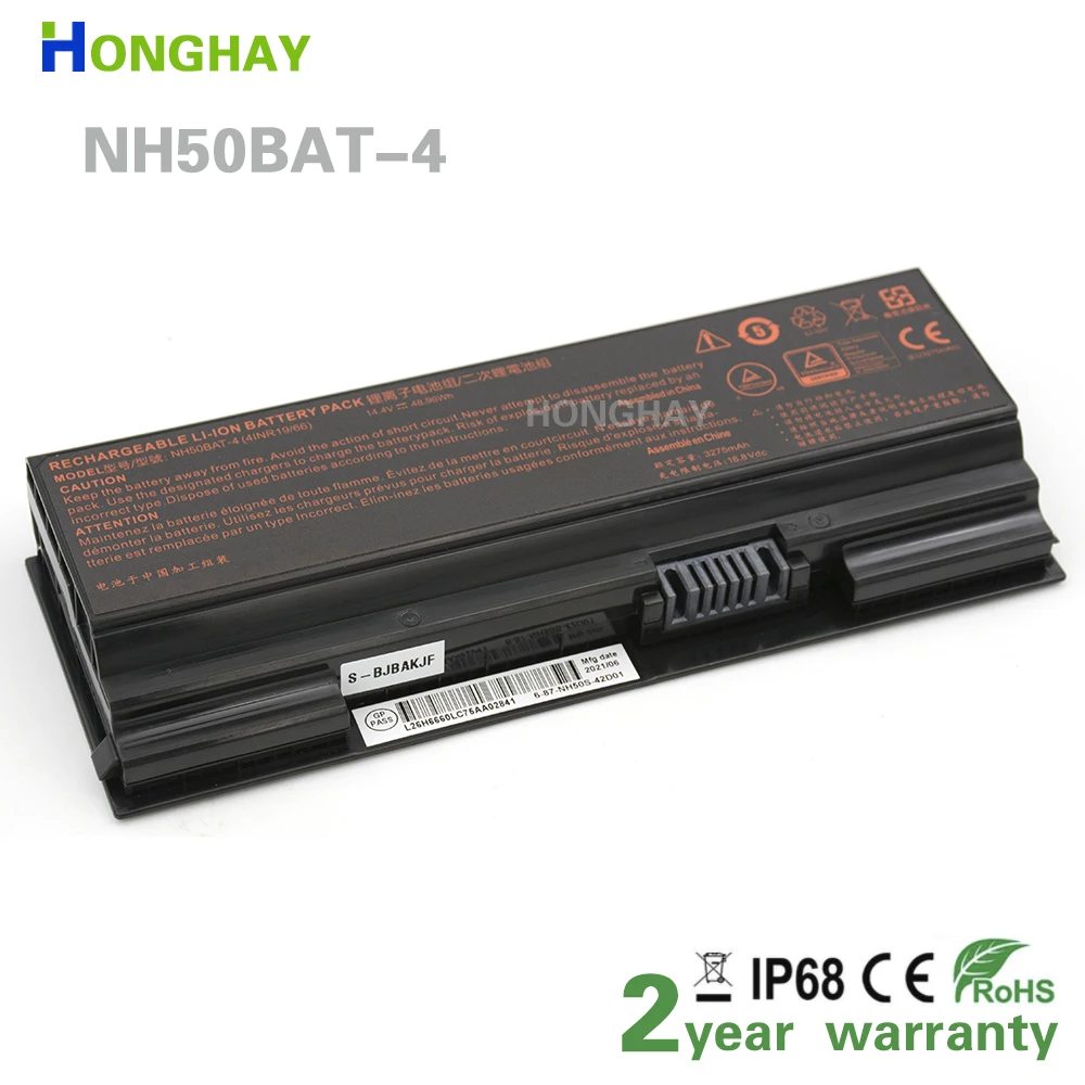 

Honghay NH50BAT-4 Battery for Clevo NH70RAQ NH55EDQ NH50RA NH55RCQ NH58RDQ NH70RHQ NH58RCQ For machenike T58 For Sager NP6875