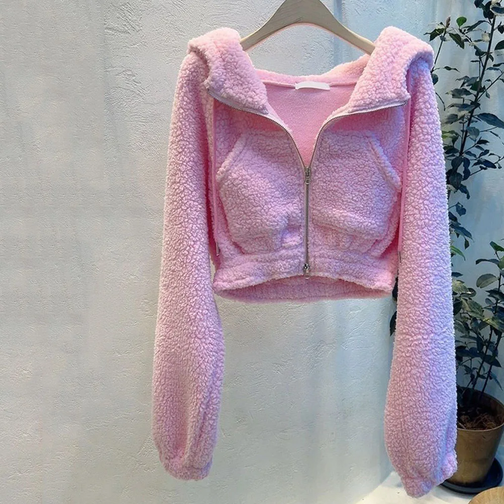 Korean Style Fashion Faux Lamb Wool Jackets For Women Solid Zip Up Short Hoodies Coat Woman Sweet Loose Long Sleeve Cardigan Top
Korean Style Fashion Faux Lamb Wool Jackets For Women Solid Zip Up Short Hoodies Coat Woman Sweet Loose Long Sleeve Cardigan Top