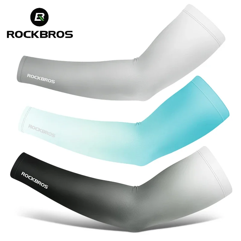 

ROCKBROS Arm Sleeves Gradient Color Running Fishing Sunscreen Sleeve Summer Cool Quick Dry Breathable Ice Silk Cycling Equipment