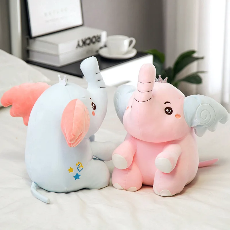 

Kawaii Dumbo Stuffed Toy Doll Feather Cotton Soft Elephant Room Sofa Pillow Child Pacify Sleeping Baby Girl Heart Girl Gift