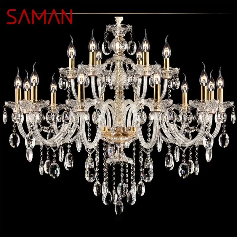 SAMAN Crystal Chandelier Lamp European Style Hanging LED Candle Pendant Light Decorative Fixtures for Home Living Room
SAMAN Crystal Chandelier Lamp European Style Hanging LED Candle Pendant Light Decorative Fixtures for Home Living Room