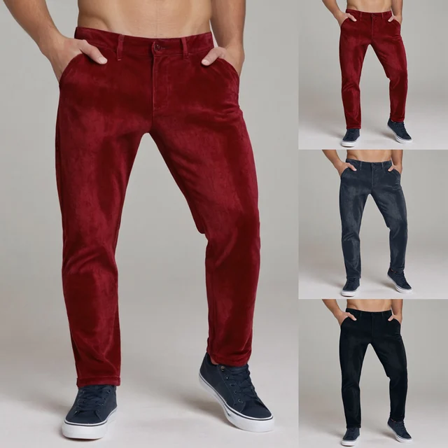 FJPersonality-Pantalon Slim Fit en velours doré pour hommes, Mode décontractée, Solide, Populaire, Haute qualité, Astronomique, Chaud, Document, Automne, 2024 1