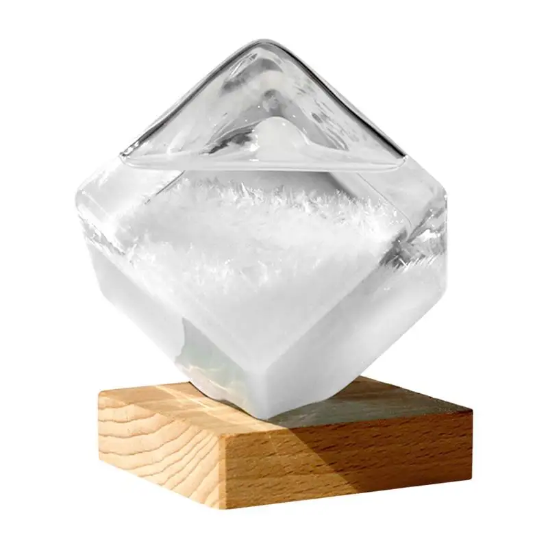 

Storm Glass Weather Predictor Liquid Barometer Crystal Glass Water Cube Desktop Decorative Home Ornament Table Top Decor