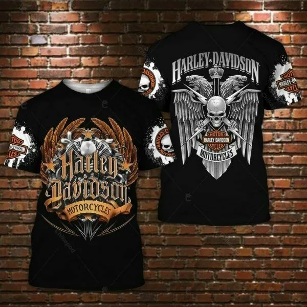 For Harley Davidson Motorcycle Racing 3D Printed Men's T-shirt Drying Clothing Loose Sportswear Oversized Casual Short Sleeve For Harley Davidson Motorcycle Racing 3D Printed Men's T-shirt Drying Clothing Loose Sportswear Oversized Casual Short Sleeve