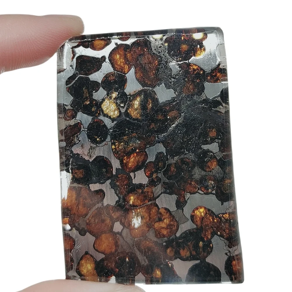 

22.3g Sericho Pallastie meteorite slice Olivine Meteorite Natural Specimen Meteorite material Collection - from Kenya -QA452