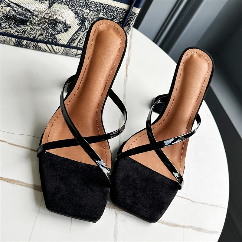 Sexy Square Toe Modern Slippers Women 2023 Open Toe Cross Lacing Design Narrow Band High Heels Slides Mules Ladies Summer Shoes
Sexy Square Toe Modern Slippers Women 2023 Open Toe Cross Lacing Design Narrow Band High Heels Slides Mules Ladies Summer Shoes