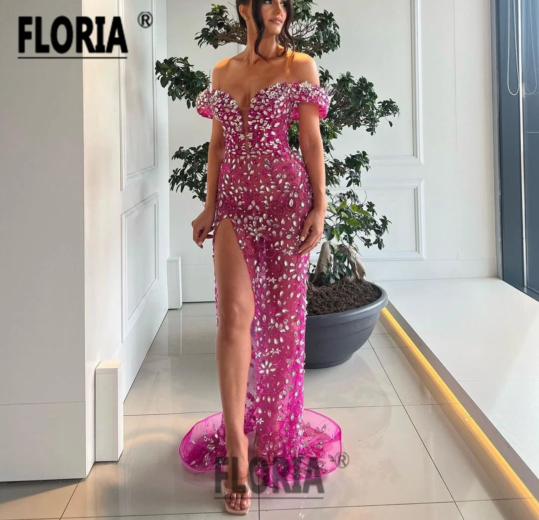 Elegant Full Crystals Beaded Mermaid Evening Dress Handmade Rhinestones Slit Prom Dresses Pink Formal Celebrity Robe De Soiree
Elegant Full Crystals Beaded Mermaid Evening Dress Handmade Rhinestones Slit Prom Dresses Pink Formal Celebrity Robe De Soiree