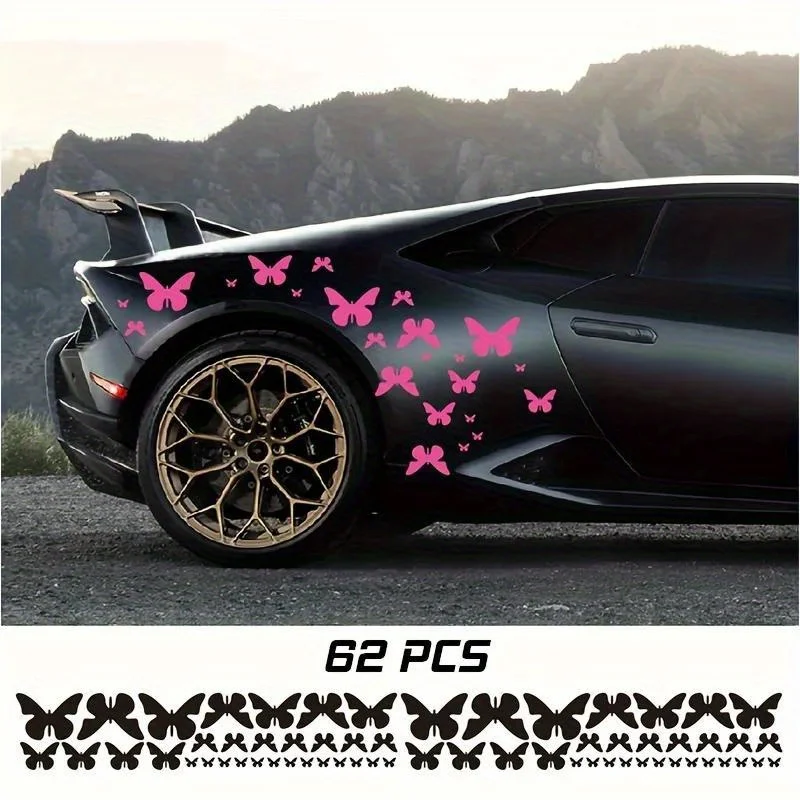 62pcs Beautiful Butterfly Pattern Car Sticker Car Side Decal Fancy Design Vinyl Decals Perfect For Car Exterior Decoration
62pcs Beautiful Butterfly Pattern Car Sticker Car Side Decal Fancy Design Vinyl Decals Perfect For Car Exterior Decoration