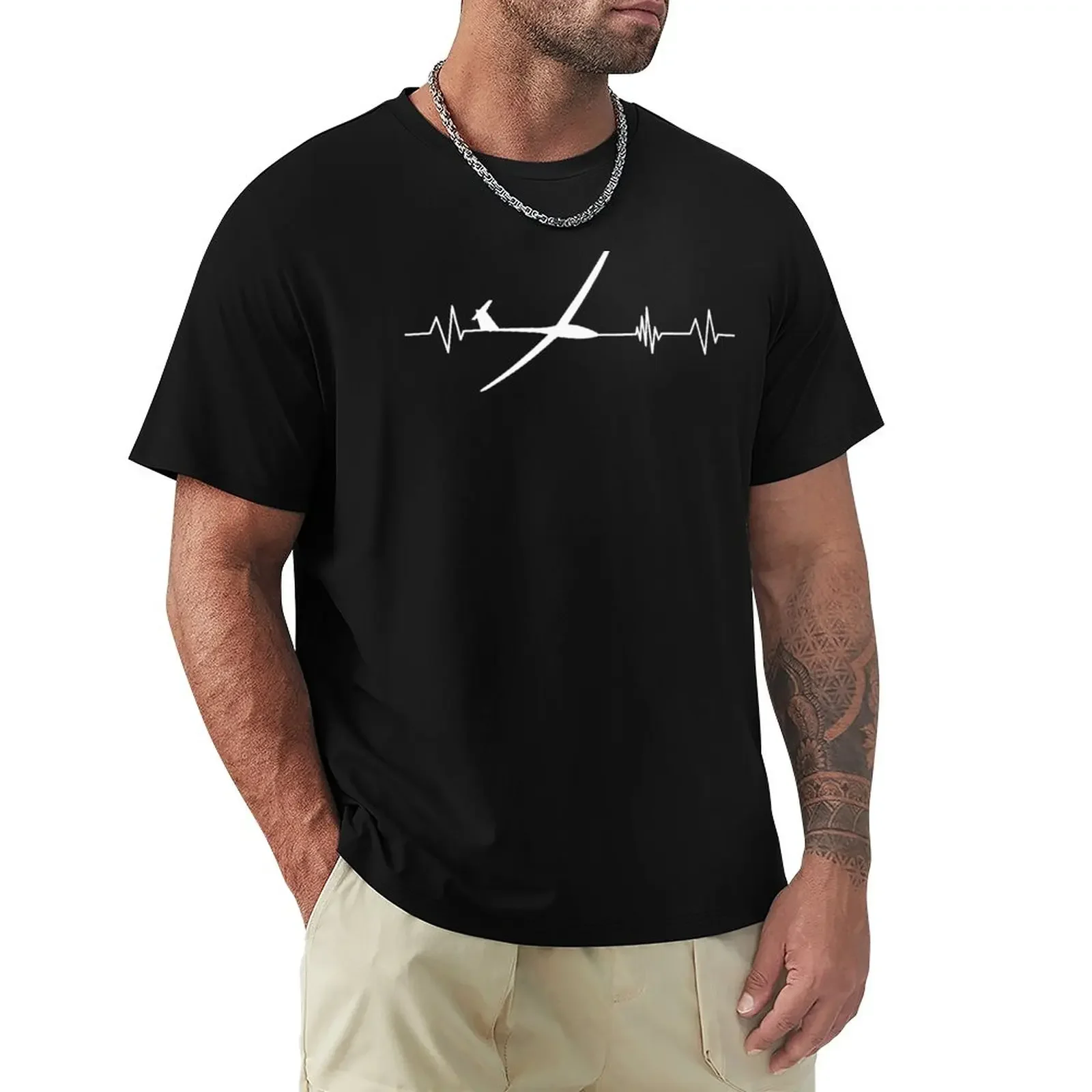 

Heartbeat glider extreme sport T-Shirt summer clothes sweat Blouse Men's cotton t-shirt