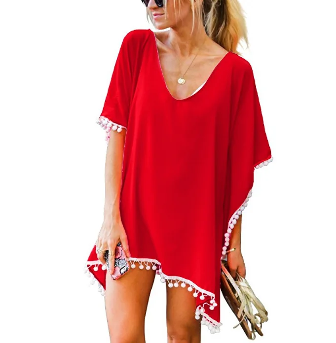 2023 Spring Summer Seaside Holiday Beach Blouse Casual Breathable Solid Color Chiffon Fringed Women Beach Skirt Blouse Red
2023 Spring Summer Seaside Holiday Beach Blouse Casual Breathable Solid Color Chiffon Fringed Women Beach Skirt Blouse Red