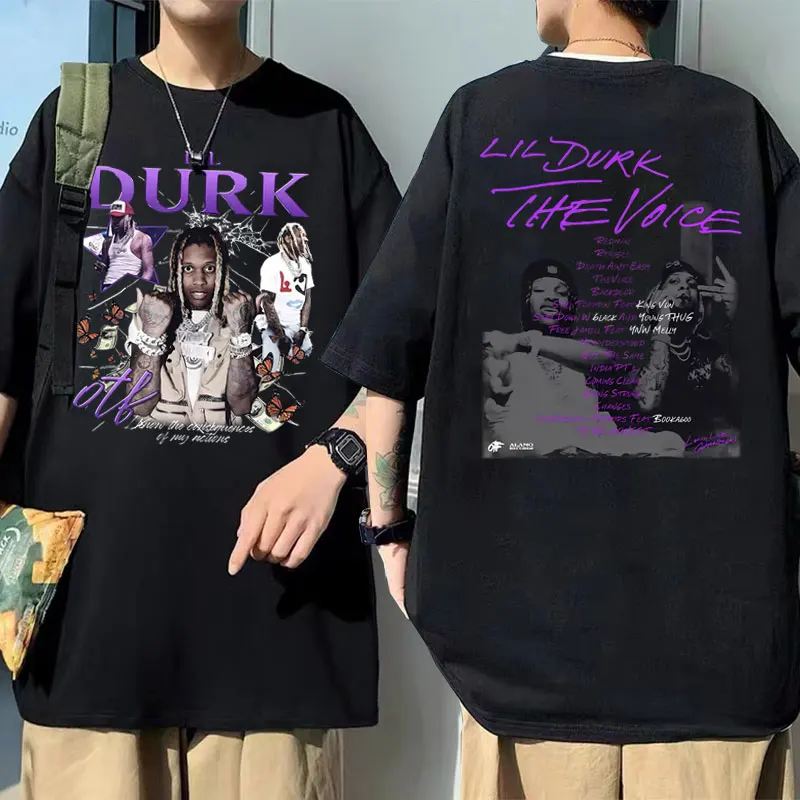 Rapper Lil Durk Hip Hop Fashion Vintage T-shirts Men Women Round Neck Oversized Tshirt Men's Casual Cotton T Shirt Streetwear
Rapper Lil Durk Hip Hop Fashion Vintage T-shirts Men Women Round Neck Oversized Tshirt Men's Casual Cotton T Shirt Streetwear