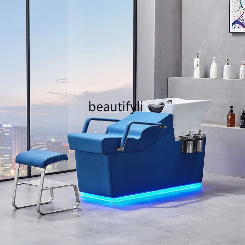 European-Style Barber Shop with Lights and Shampoo Chair for Hair Salon for Hair Salon Flushing Bed 
European-Style Barber Shop with Lights and Shampoo Chair for Hair Salon for Hair Salon Flushing Bed