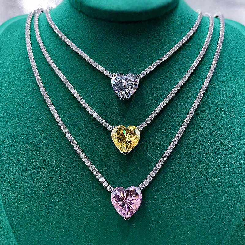Hot Sale Luxury Women Iced Out Jewelry Diamond Cz Tennis Link Chain 925 Sterling Silver Heart Tennis Chain Necklace Fine Jewelry
Hot Sale Luxury Women Iced Out Jewelry Diamond Cz Tennis Link Chain 925 Sterling Silver Heart Tennis Chain Necklace Fine Jewelry