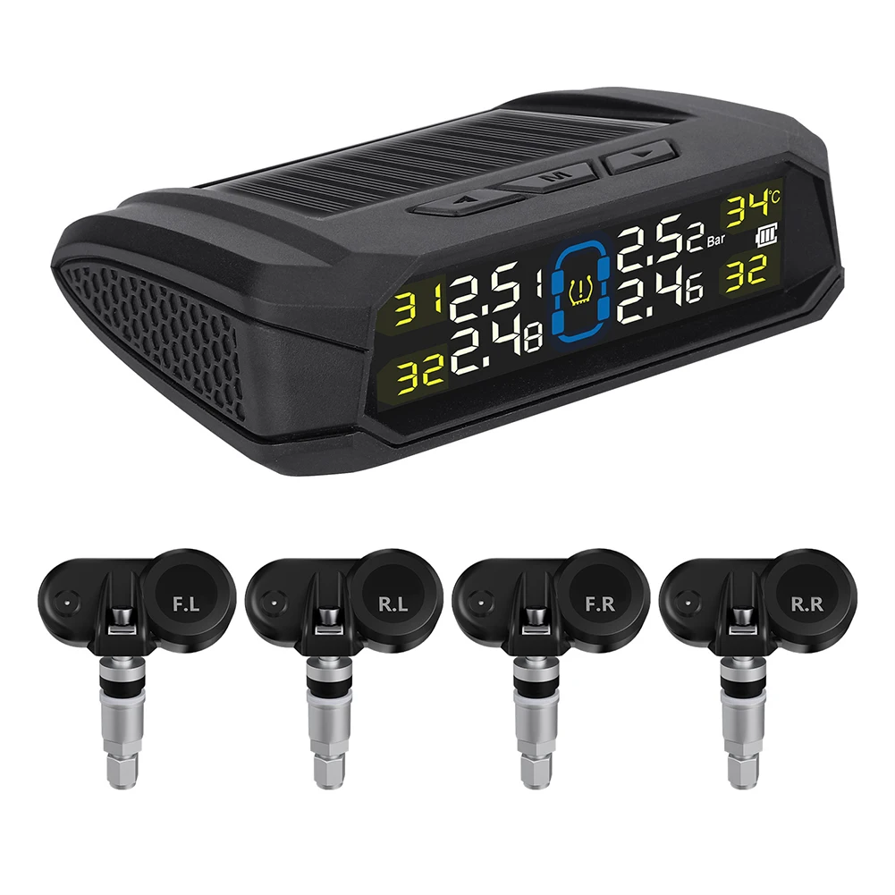 Wireless Tire Pressure Detector Solar Energy Car Tire Pressure Detector Tyre Temp Digital Display Auto Security Alarm Systems
Wireless Tire Pressure Detector Solar Energy Car Tire Pressure Detector Tyre Temp Digital Display Auto Security Alarm Systems
