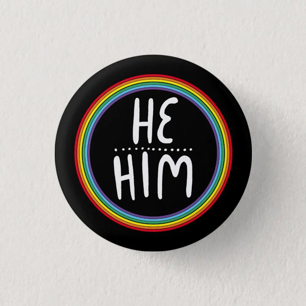 He Him Pronouns Rainbow Handlettered Minimal Soft Button Pin Lover Fashion Decor Hat Creative Clothes Cartoon Metal Collar
He Him Pronouns Rainbow Handlettered Minimal Soft Button Pin Lover Fashion Decor Hat Creative Clothes Cartoon Metal Collar