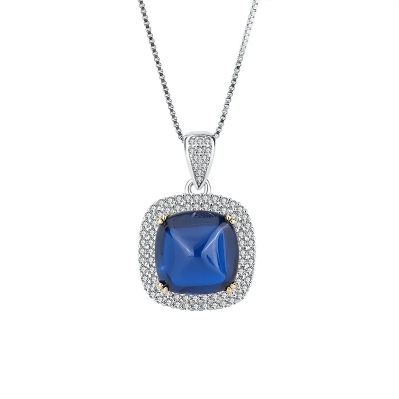 Spring Qiaoer 925 Sterling Silver 12MM Sugarloaf Cut Lab Sapphire Emerald Gemstone Necklace Pendant Engagement Fine Jewelry 
Spring Qiaoer 925 Sterling Silver 12MM Sugarloaf Cut Lab Sapphire Emerald Gemstone Necklace Pendant Engagement Fine Jewelry