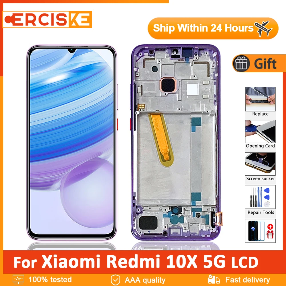 6.57" Original AMOLED Display For Xiaomi Redmi 10X 5G LCD Touch Screen Digitizer Assembly With Fingerprints Repair + Frame
6.57" Original AMOLED Display For Xiaomi Redmi 10X 5G LCD Touch Screen Digitizer Assembly With Fingerprints Repair + Frame