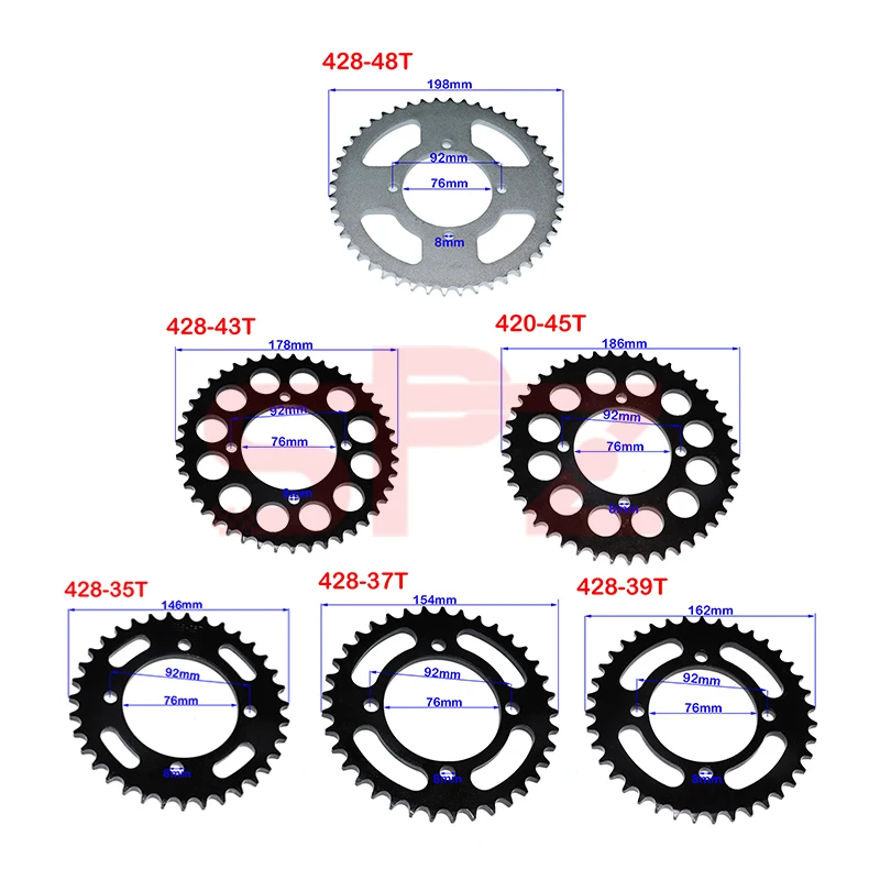 428 Chains 35T/37T/39T/41T/43T/45T/48T Motorcycle Chain Sprockets Rear Back Sprocket Cog For 110cc 125cc 140cc Dirt Pit Bike
428 Chains 35T/37T/39T/41T/43T/45T/48T Motorcycle Chain Sprockets Rear Back Sprocket Cog For 110cc 125cc 140cc Dirt Pit Bike