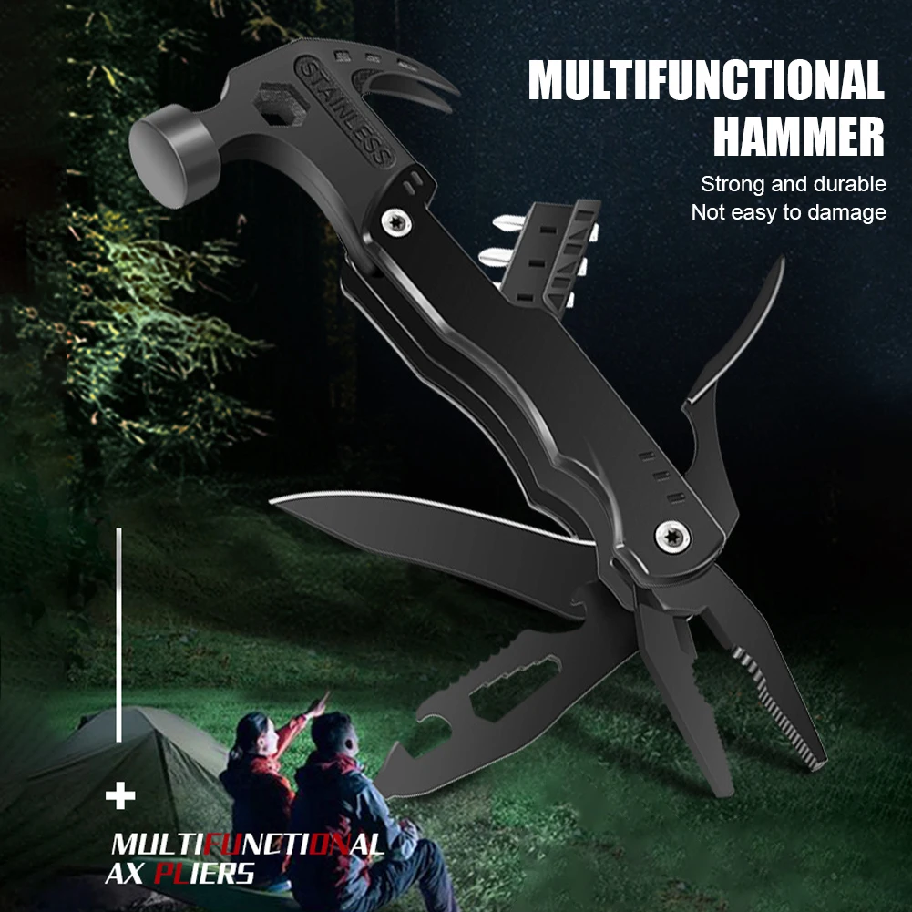 Portable Multifunctional Pliers Stainless Steel Multitool Claw Hammer For Outdoor Survival Camping Hunting Hiking Hand Tools Set
Portable Multifunctional Pliers Stainless Steel Multitool Claw Hammer For Outdoor Survival Camping Hunting Hiking Hand Tools Set