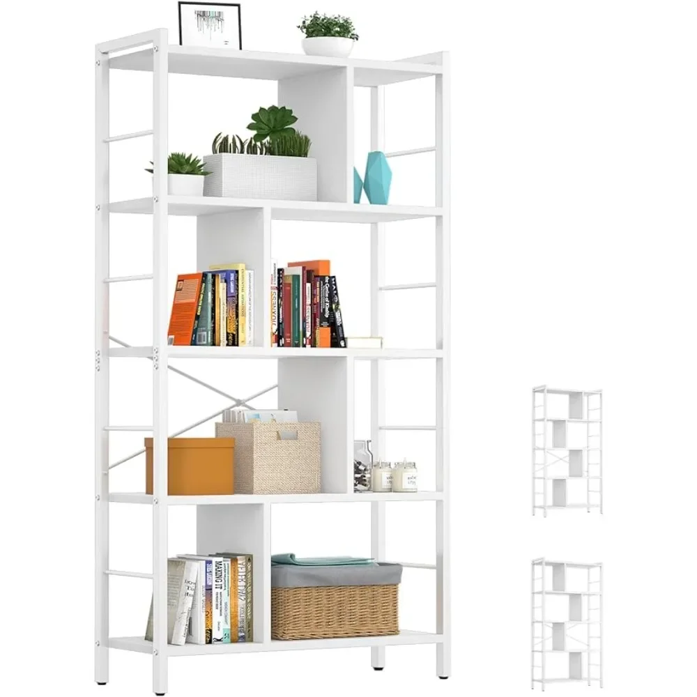 armocity White Bookshelf 5 Tier Industrial Bookcase Standing Book Shelf, for Bedroom Living Room Home Office
armocity White Bookshelf 5 Tier Industrial Bookcase Standing Book Shelf, for Bedroom Living Room Home Office