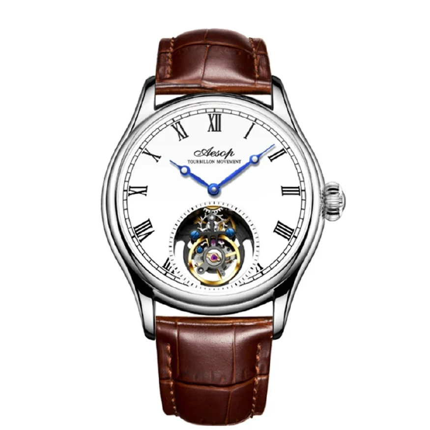 AESOP Business Men's Flying Tourbillon Skeleton Watch Sapphire Waterproof Men Mechanical Wristwatches Male Clocks
AESOP Business Men's Flying Tourbillon Skeleton Watch Sapphire Waterproof Men Mechanical Wristwatches Male Clocks