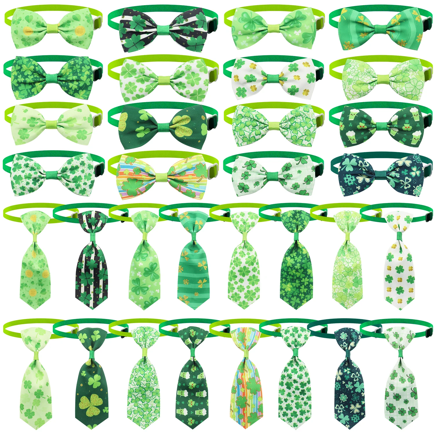 

50/100Pcs St. Patrick's Day Dog Bows Irish Festival Cat Pet Grooming Bows Neckties Puppy Dog Accessories Bowties Clover Bows Dog