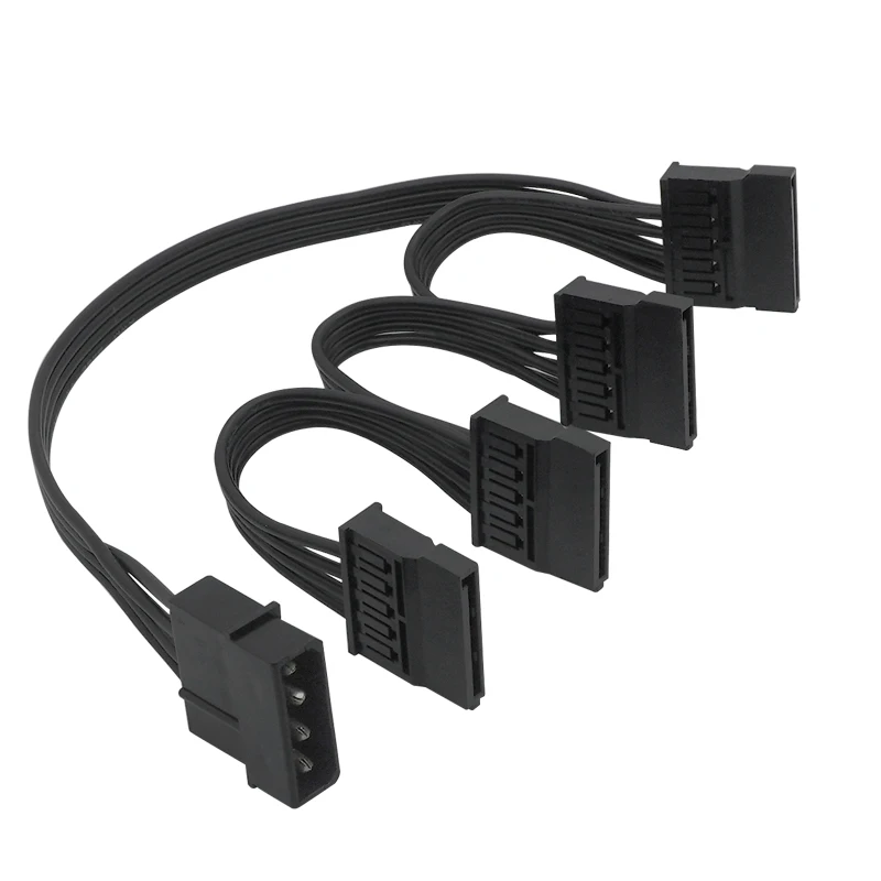 Кабель питания Molex для жесткого диска, разветвитель с 4-контактным интерфейсом IDE, от 1 до 4 SATA, кабель питания для ПК «сделай сам», кабель с 4-контактным на 15-контактный разъем питания 60C
Кабель питания Molex для жесткого диска, разветвитель с 4-контактным интерфейсом IDE, от 1 до 4 SATA, кабель питания для ПК «сделай сам», кабель с 4-контактным на 15-контактный разъем питания 60C