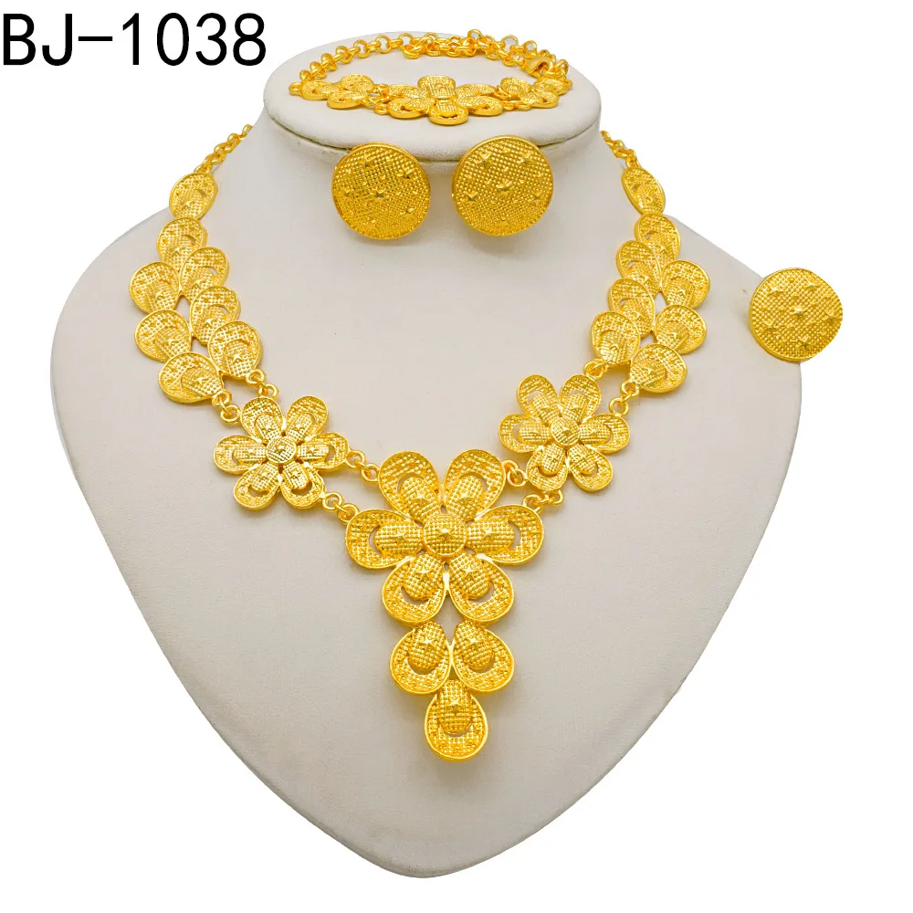 Necklace/Earrings/Bracelet/Ring (Palace Style) Women 24K Gold, Hammered filigree with raised diamond patterns 7 Mallzona S3baf3d3ab3314fc7b56cc51af226615co Necklace/Earrings/Bracelet/Ring (Palace Style) Women 24K Gold, Hammered filigree with raised diamond patterns Mallzona